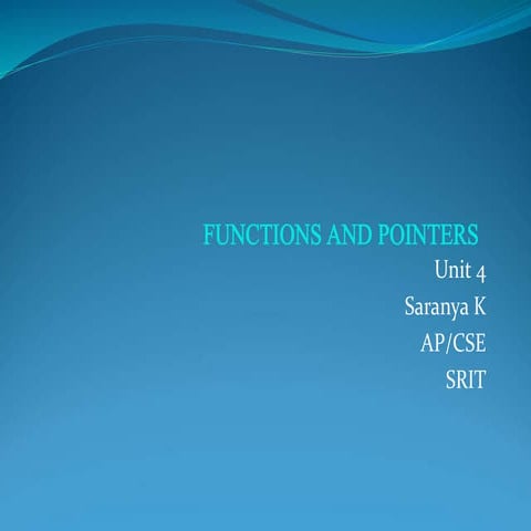 Functions and pointers_unit_4 | PPT