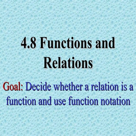 Functions and Relations In Various Forms