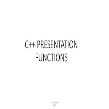 concept of functions and its types in c++ language | PPT