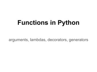 Functions in python