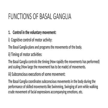 Basal Ganglia (brain) Physiology, Parkinsonism | PPTX