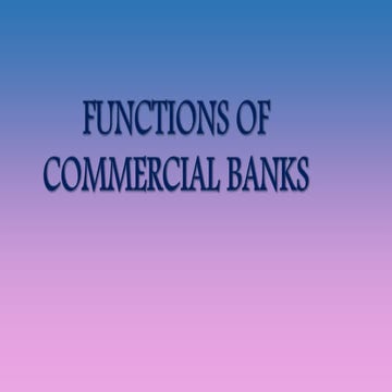 Functions of commercial bank