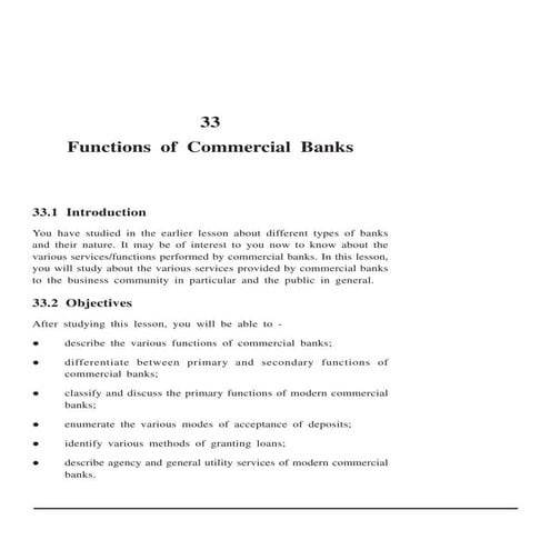 Functions of commercial banks