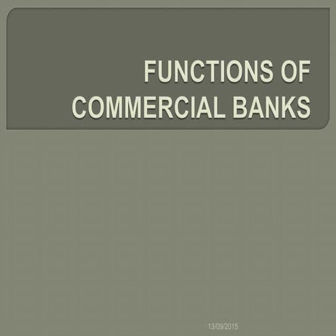 Functions of commercial banks