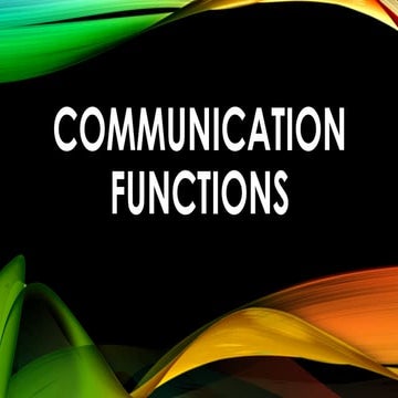 Functions of Communication || Topic for Oral Communication