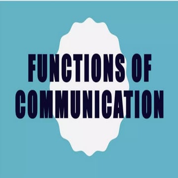 Understanding the Functions of Communication | PPT