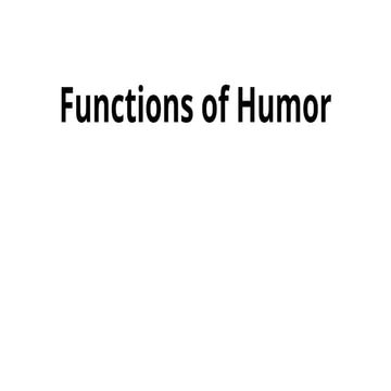 The Role of Humor in Social Control and Conflict Resolution | PPTX