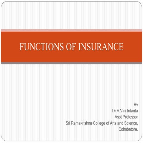 Functions of insurance