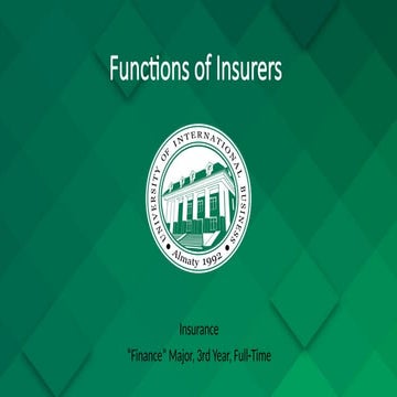 FUNCTIONS OF INSURERS.FUNCTIONS OF INSURERSpptx