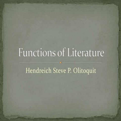 Functions of literature