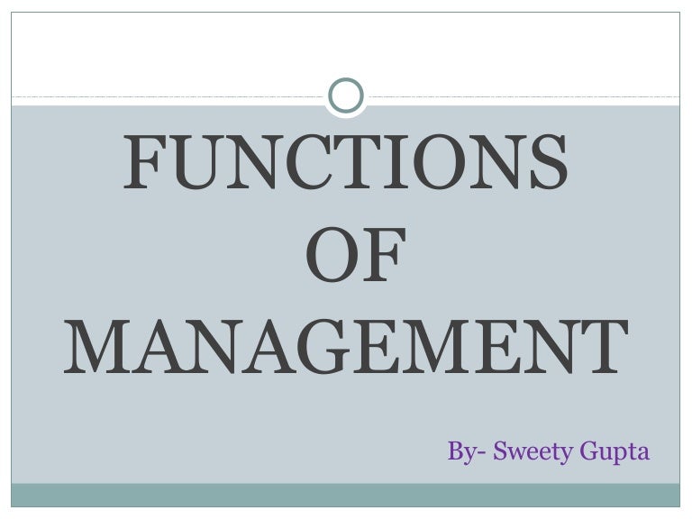 Five functions of management 