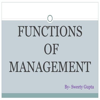 Five Functions of management.