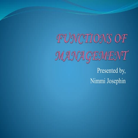 Functions of management