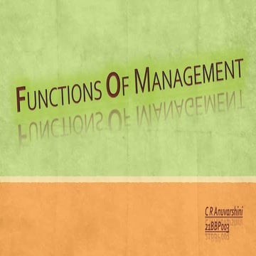 Functions of management