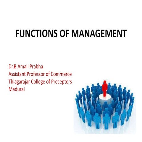 FUNCTIONS OF MANAGEMENT | PPTX