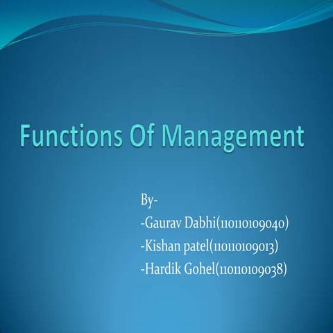 Functions of management