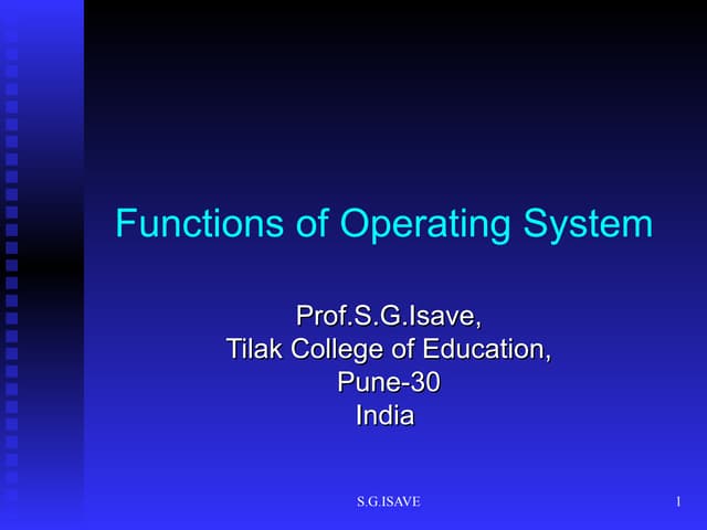 Functions Of Operating System
