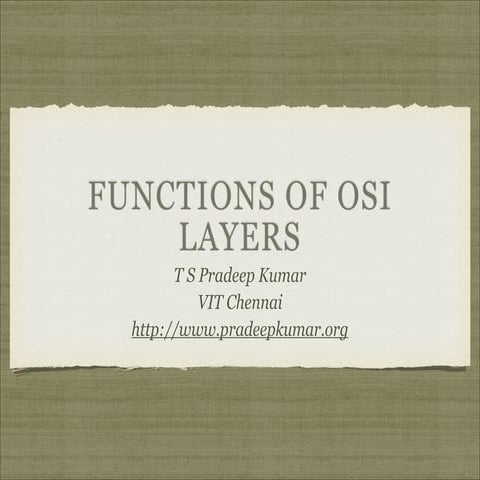 Functions of osi layer in computer networks