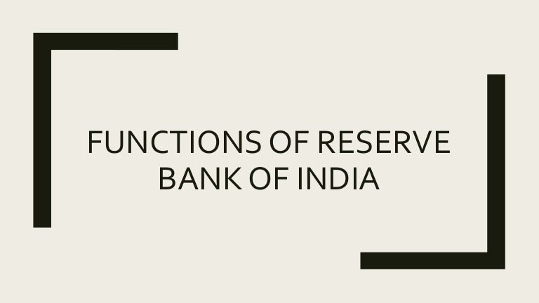 Functions Of Rbi