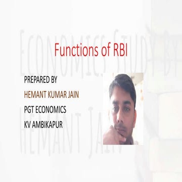Functions of RBI / Central Bank