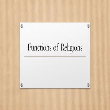 Functions of religion