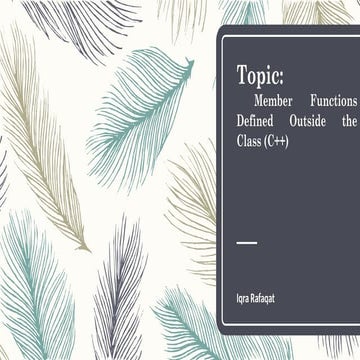 Comprehensive Guide to Function Outsside the class in C++ Programming ...