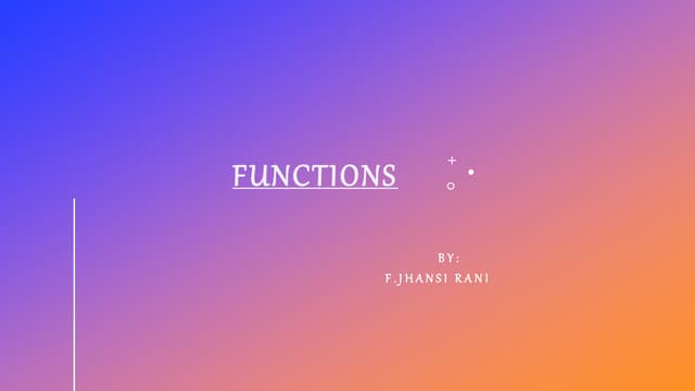 Functions | PPT