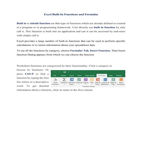 Functions vs formulas | PDF