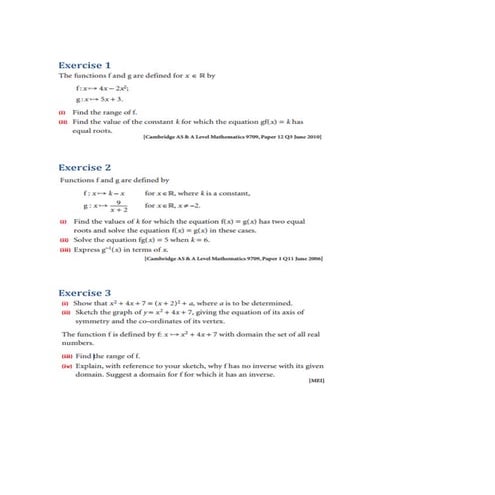 Functions Worksheet | PDF