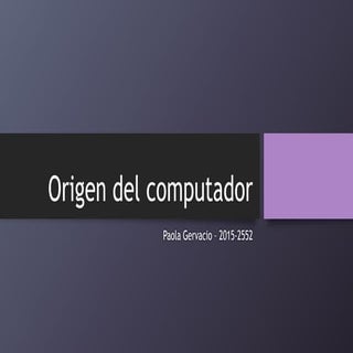 Historia del computador