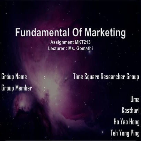 Fundamental of marketing assignment