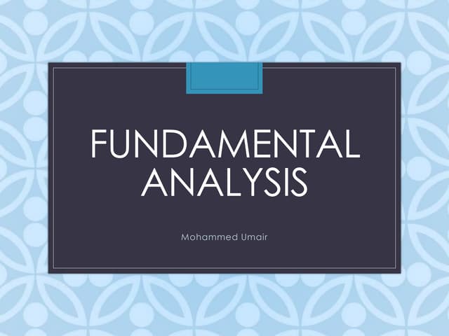 Fundamental analysis and technical ...