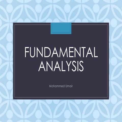 Fundamental analysis and technical analysis