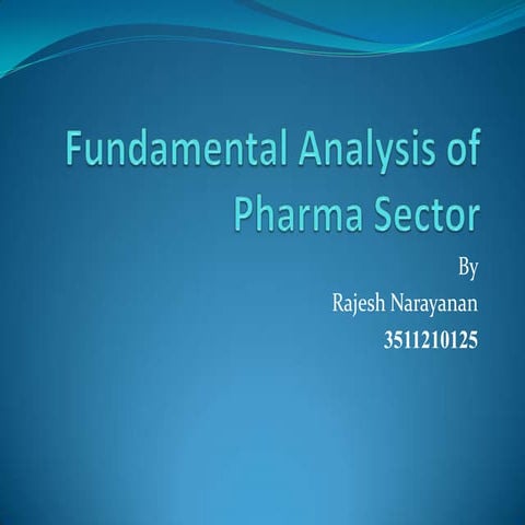 Fundamental analysis of pharma sector ppt