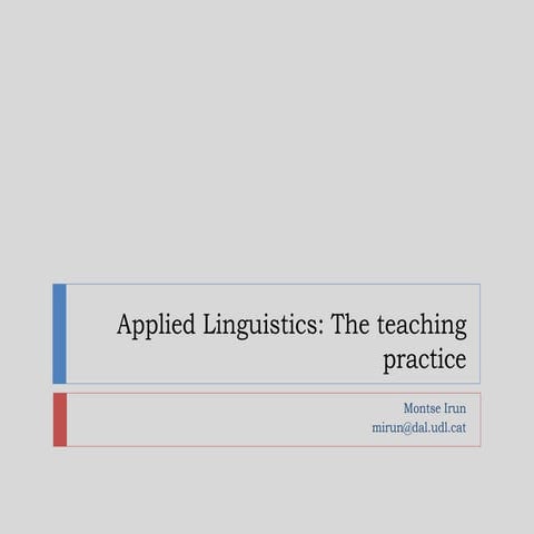Fundamental aspects of language teaching