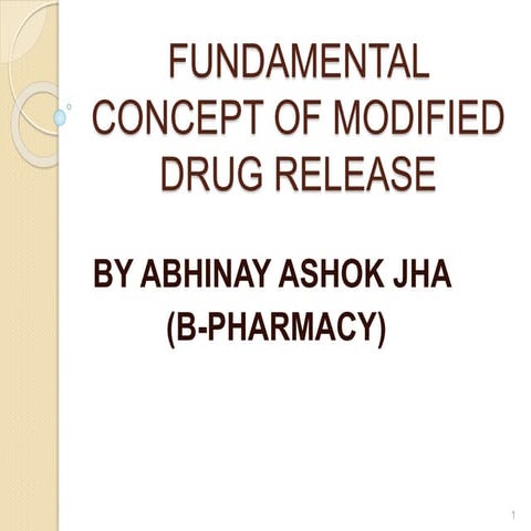 Fundamental concept of modified drug release