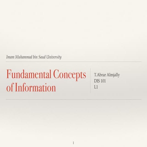Fundamental concepts of information 