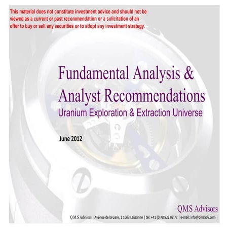 Fundamental Analysis & Analyst Recommendations - Uranium Exploration and Extr...