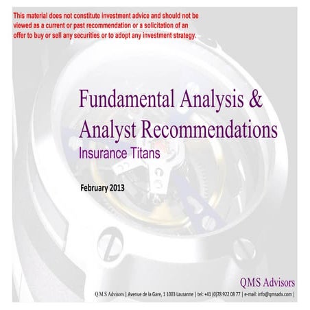 Fundamental Equity Analysis & Analyst Recommendations - Insurance Titans