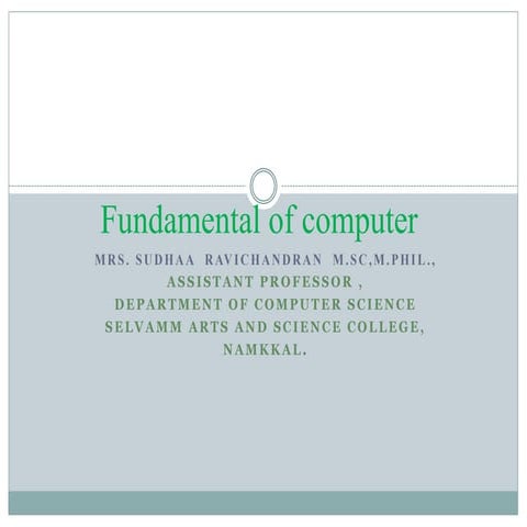 Fundamental of computer | PPT