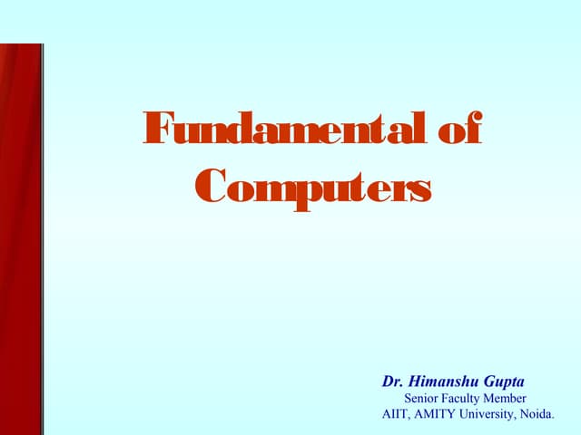 Fundamental of Computers