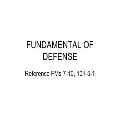 Fundamental of defense