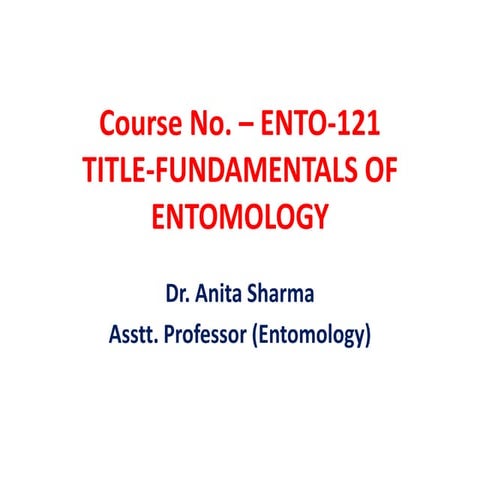 FUNDAMENTAL OF ENTOMOLOGY notes for b sc agriculture