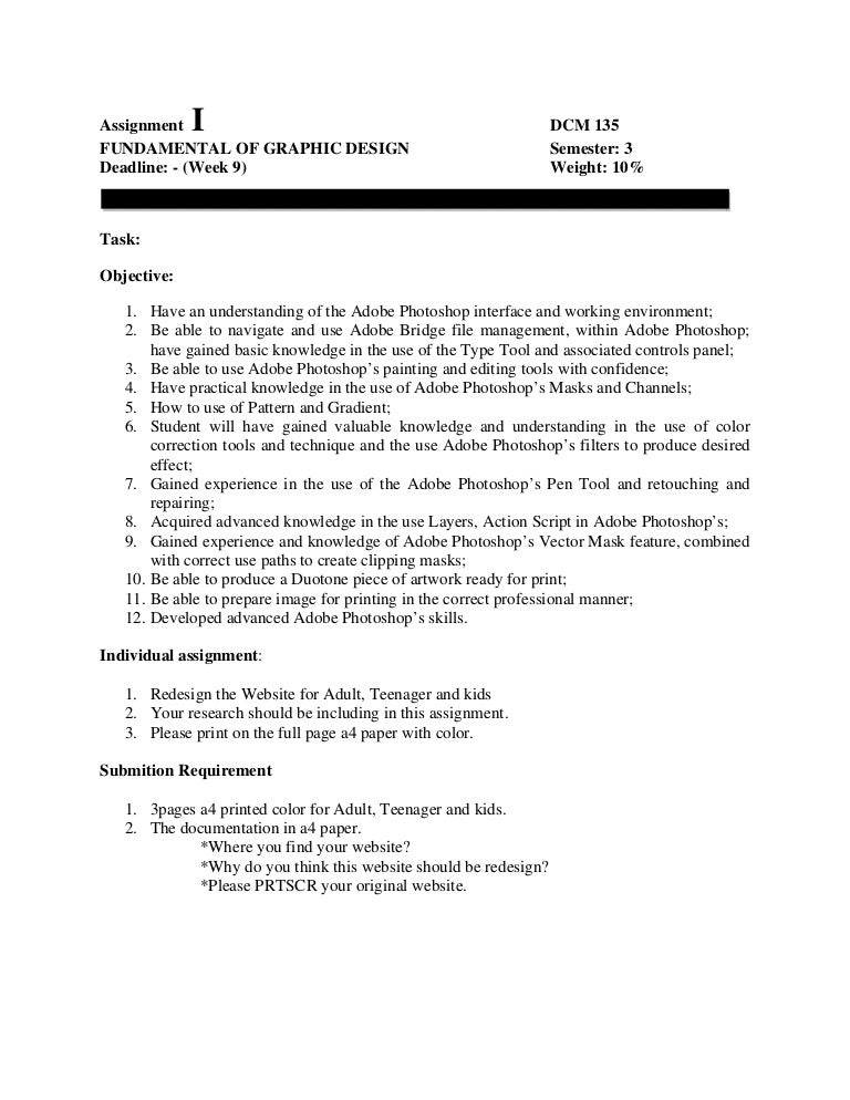 FUNDAMENTAL OF GRAPHIC DESIGN - assignment I