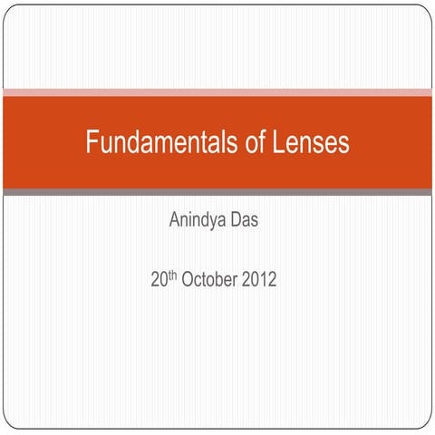 Fundamental of lens in photography