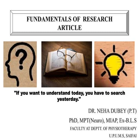 Fundamentals of Research Article and Scientific Methods.pptx
