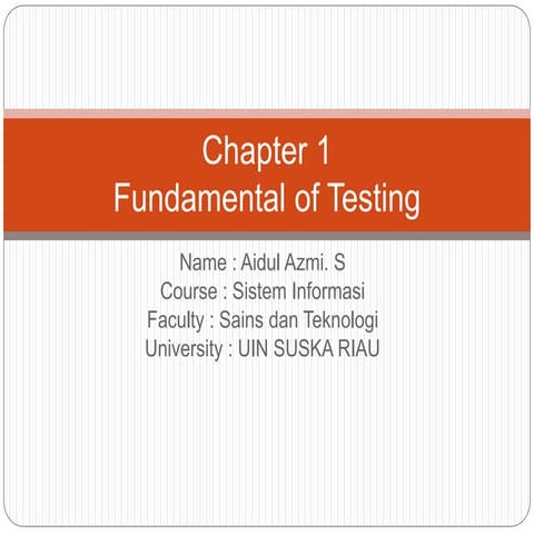 Fundamental of testing