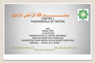 fundamentals of testing (Fundamental of testing what)