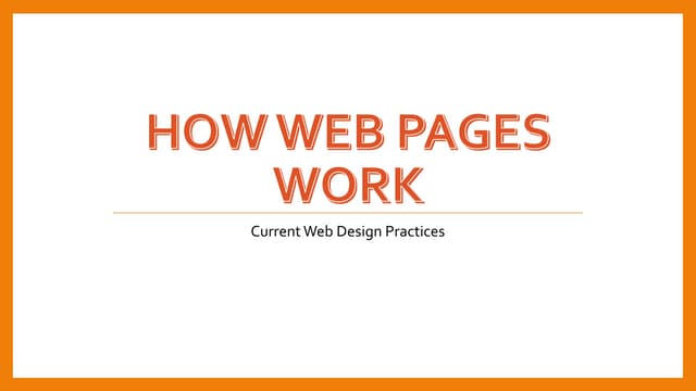 Fundamentals of Web