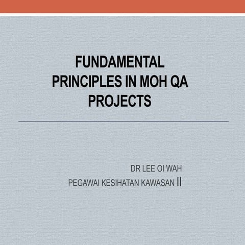 Fundamental principle of qa projects